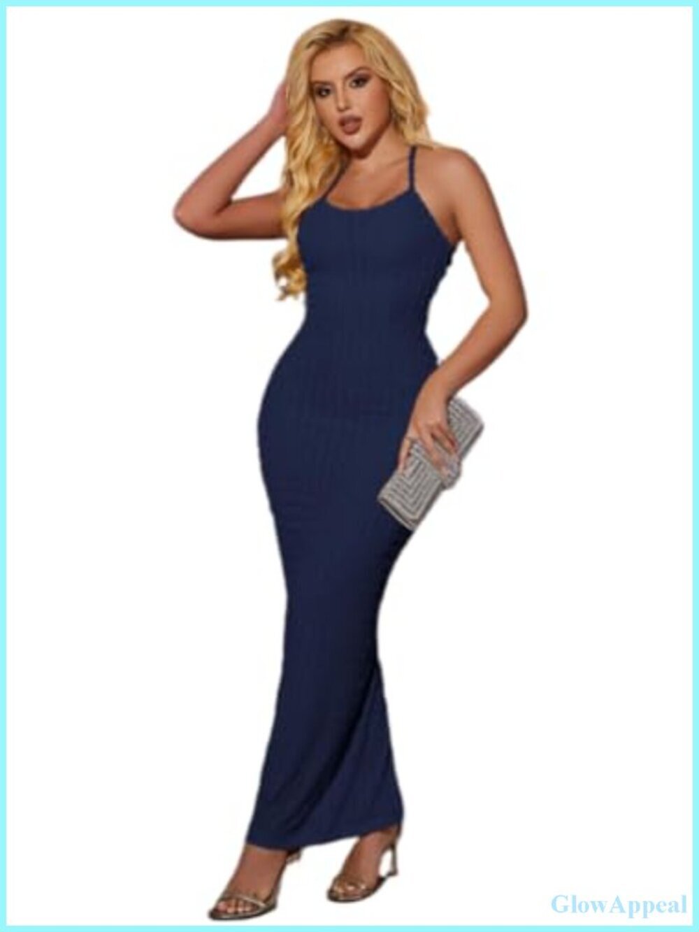 Spaghetti Strap Bodycon Maxi Dress Sleeveless Backless Slip